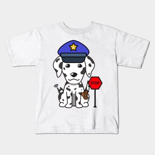 Funny Dalmatian Policeman Kids T-Shirt